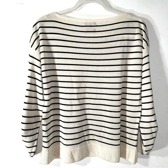 Massimo Dutti Ruched Sleeve striped sweater - Picture 3 of 6
